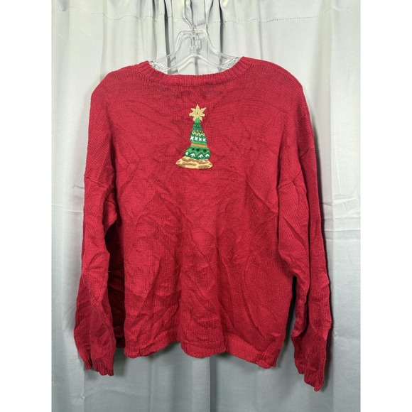 Vintage Heirloom Collectibles Cardigan Womens XL Christmas Penguin Applique 00s - Picture 8 of 8
